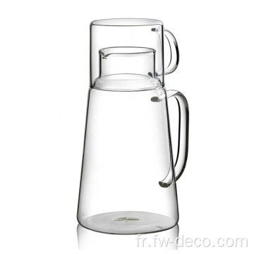 Borosilicate résistant à la chaleur de 1200 ml de verre et ensemble de tasse